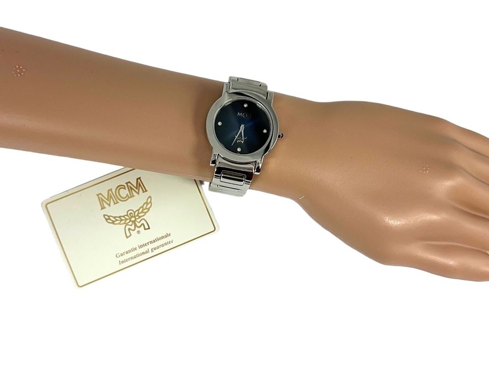 MCM Armbanduhr Watch Armbanduhr Uhr Swiss Made Steel Silber Blau in Schleswig