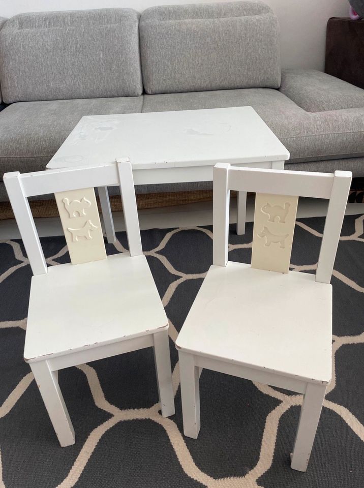 Ikea Kritter Kinder Holz Tisch + 2 x Stuhl weiß in Bremen