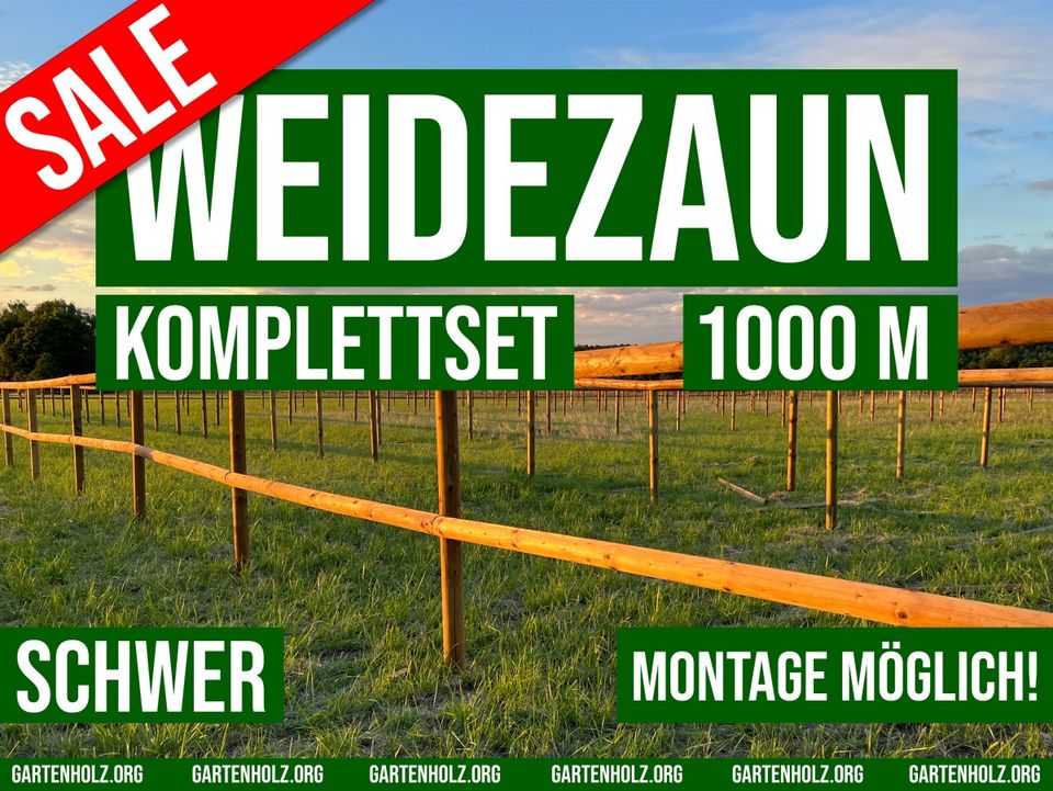 Pferdezaun Weidezaun Koppelzaun Reitplatz Pfähle Holz - 1000m SET in Olsberg