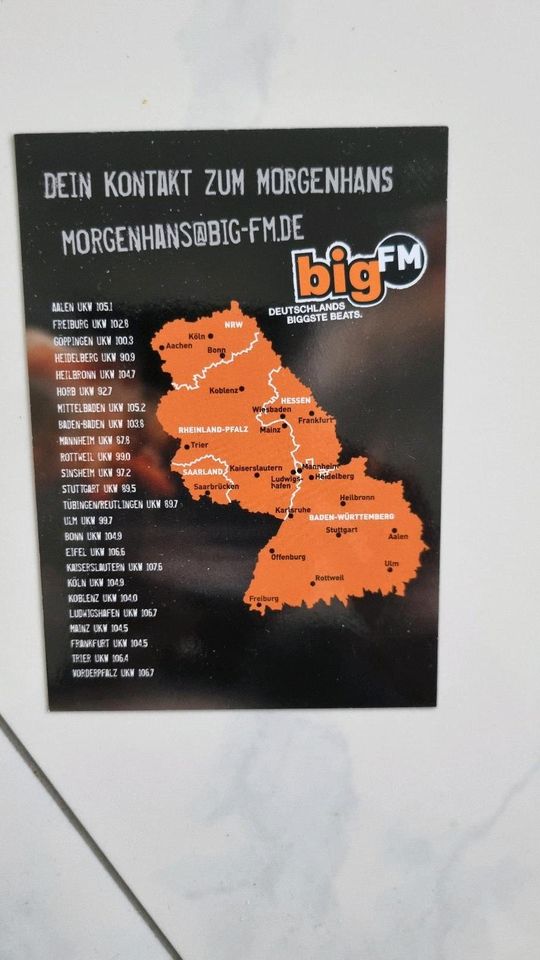 Original Autogramm von Morgenhans, big FM in Bad Zwischenahn