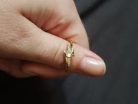 Ring schlicht Gold Gelbgold mit Stein Schmuck 17 Niedersachsen - Wollershausen Vorschau