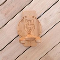 Gitarren Wandhalter Bambus Geschenk Holz Wolf Motiv Geschenk Nordrhein-Westfalen - Rösrath Vorschau