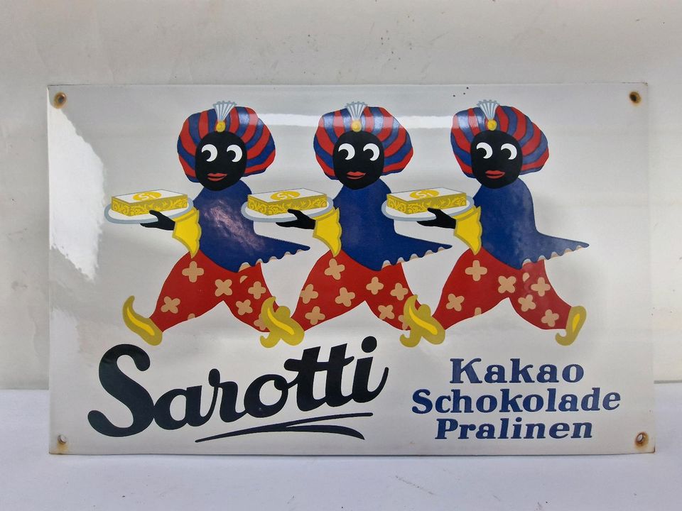 Emailleschild Sarotti Kakao Schokolade Pralinen in Heusweiler