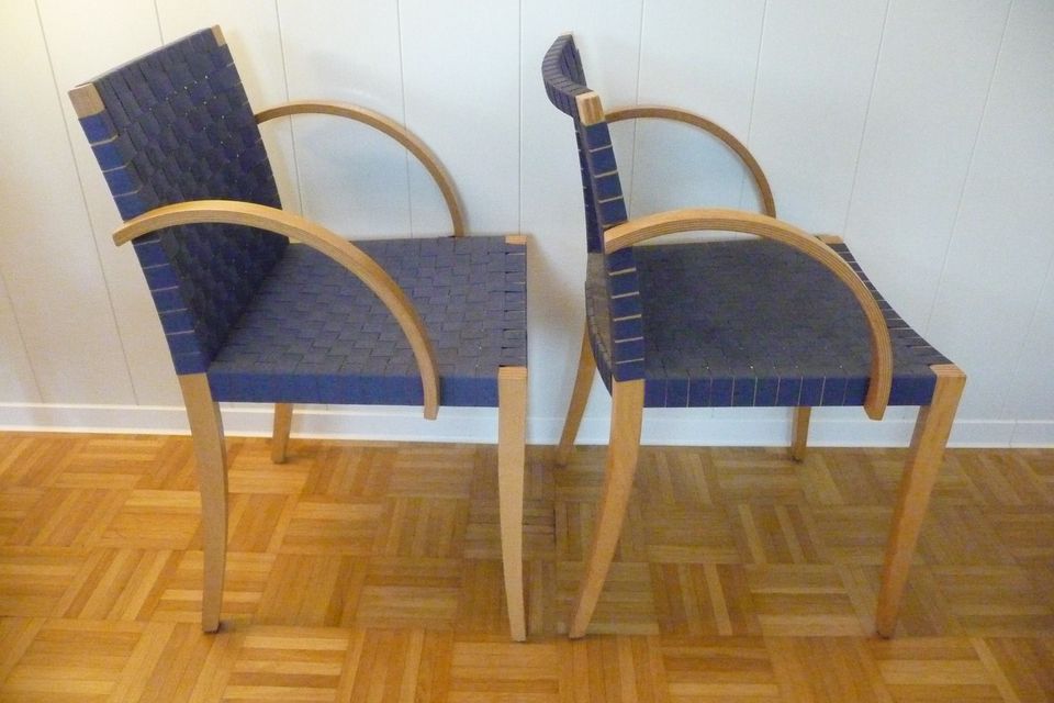 Thonet 737F Stühle Sessel Peter Maly Armlehne Gurtband blau 2 St. in Wistedt
