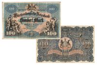 Hundert Mark, Württembergische Banknote von 1911 Bayern - Memmelsdorf Vorschau