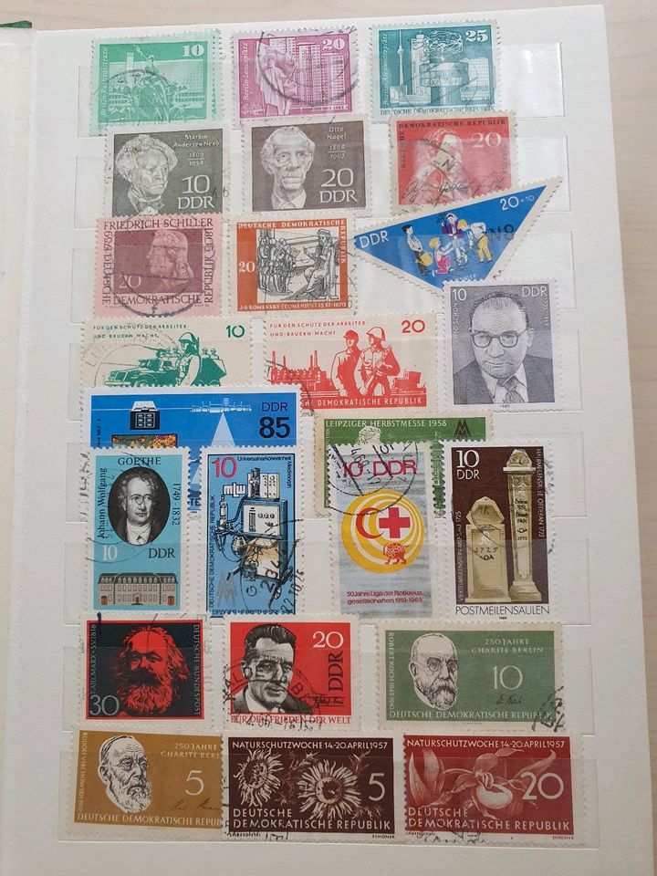 Versch. alte Briefmarken aus dem Inland u. Ausland, Ersttagsbrief in Berlin