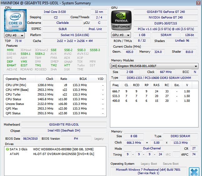 Computer , PC Intel i3 -530 2,93 GHz /8 GB DDR3/ HDMI /500 GB HDD in Leverkusen
