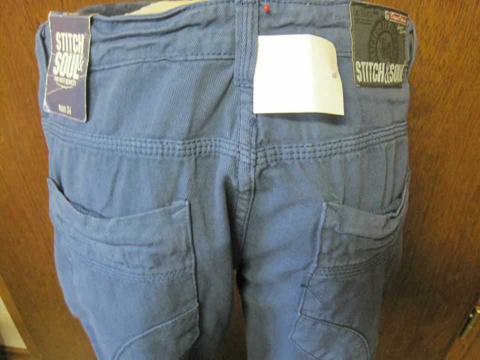 Stich & Soul Herren Jeans blau Gr. 33 Slim Fit Neu in Würselen