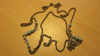 Halskette aus Metall Modeschmuck mit 10 hellblauen Perlen Niedersachsen - Wildeshausen Vorschau