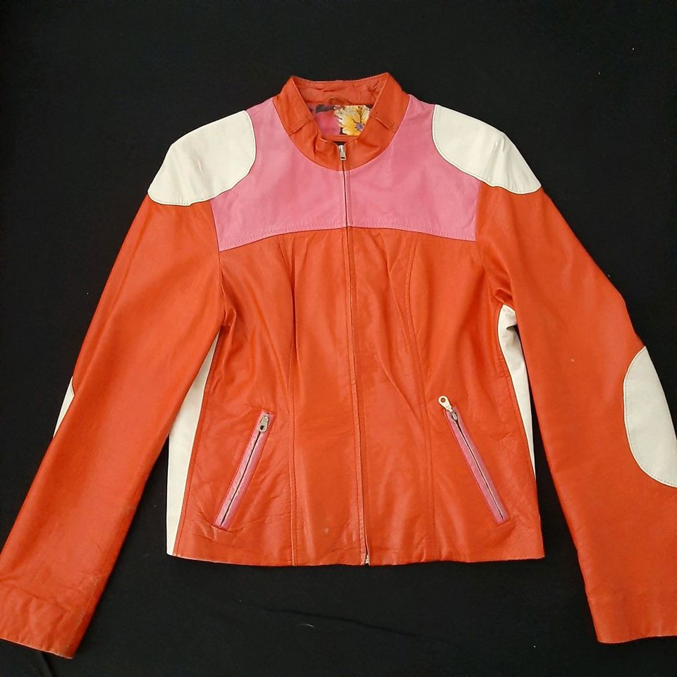 Lederjacke Bikerjacke rot pink weiß xl gipsy in Nürnberg (Mittelfr)