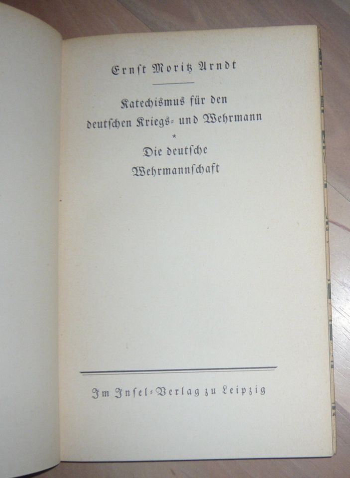 Katechismus für den deutschen Kriegs- Wehrmann Insel-Bücherei 71 in Bad Belzig