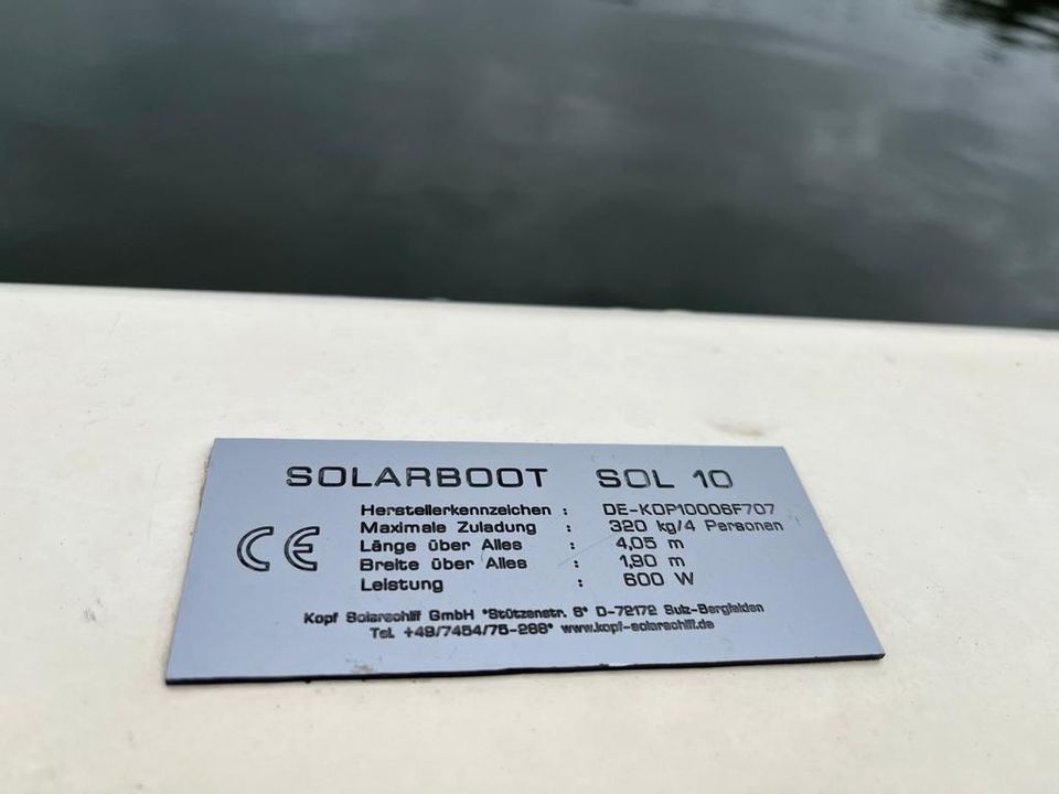 Boot Solarboot Elektroboot Sol 10 Wassertreter Freizeitboot Solar in Königs Wusterhausen