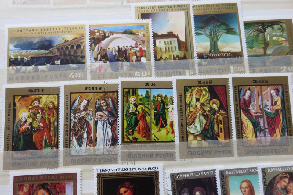 Briefmarken Konvolut UNGARN Gemälde Serie große Marken in Eging am See