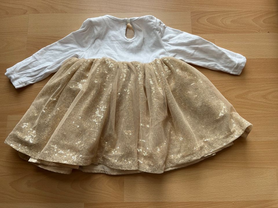 Festliches gold weißes Baby Pailletten Kleid,Gr.74,Hochzeitskleid in München