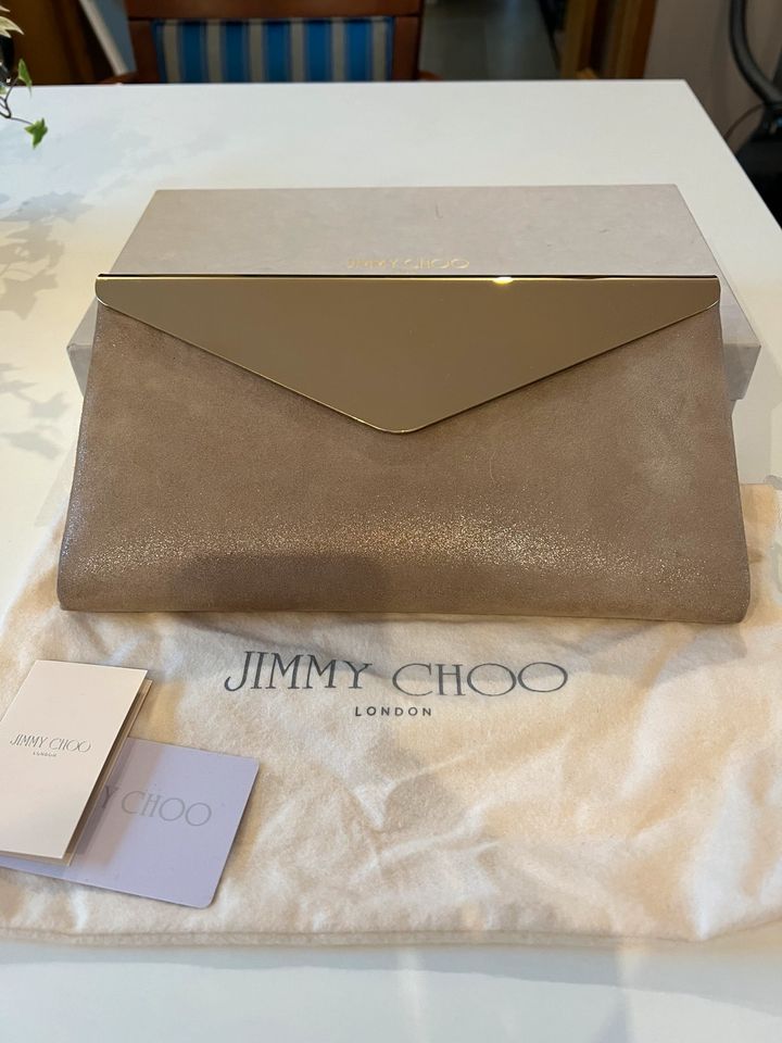 Clutch Jimmy Choo Wildleder Metallic in Alsdorf