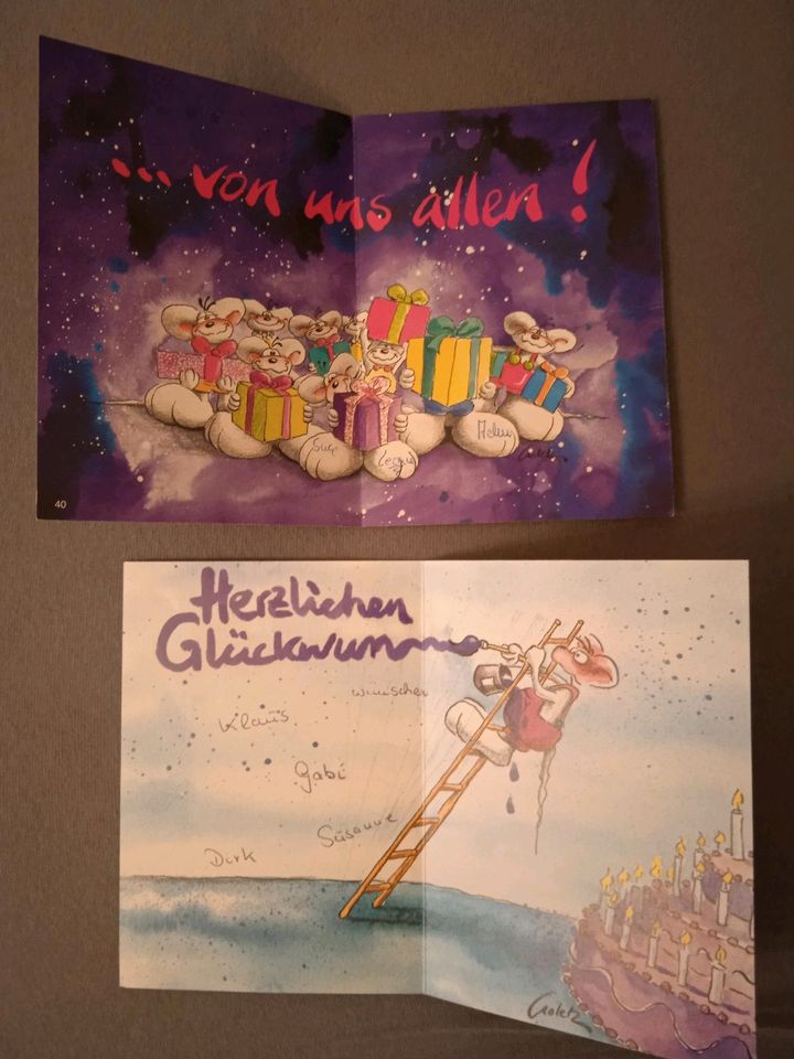 Zwei Diddl Maus Geburtstagskarten in Steinfurt