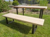 Sitzbank mit Tisch Gartentisch Gartenbank aus Fichte und Stahl Nordrhein-Westfalen - Lienen Vorschau
