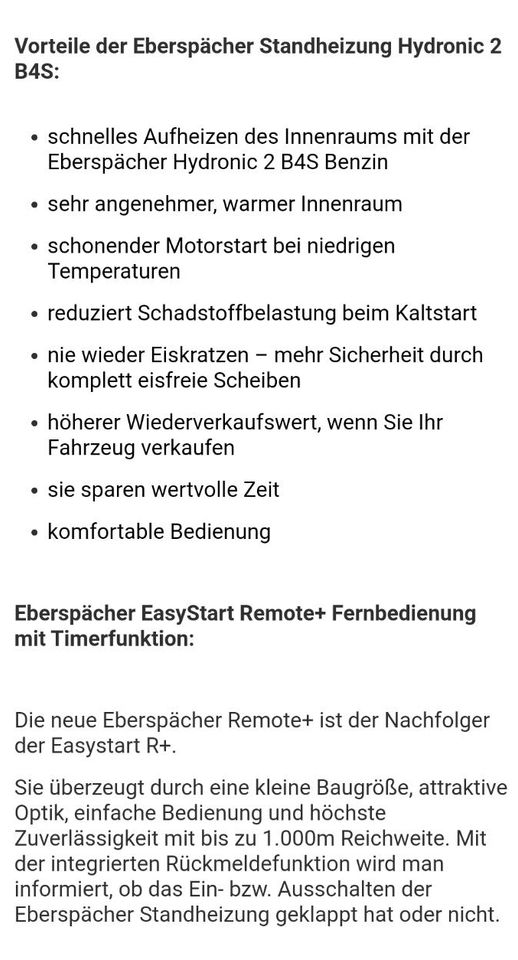 Eberspächer Standheizung Bezin 5,2Kw keine Webasto in Kreis Ostholstein -  Stockelsdorf, Ersatz- & Reparaturteile