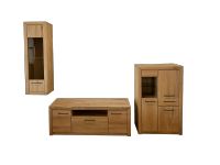 3tlg. Wohnwand Highboard, Lowboard, Regal, Eiche, Massiv,Holz Nordrhein-Westfalen - Mettingen Vorschau