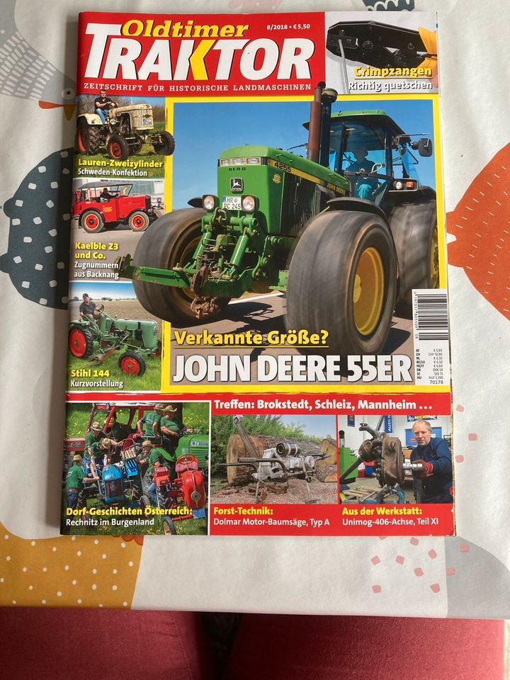 Zeitschrift Oldtimer Traktor 8-2018 John Deere 55 in Delbrück