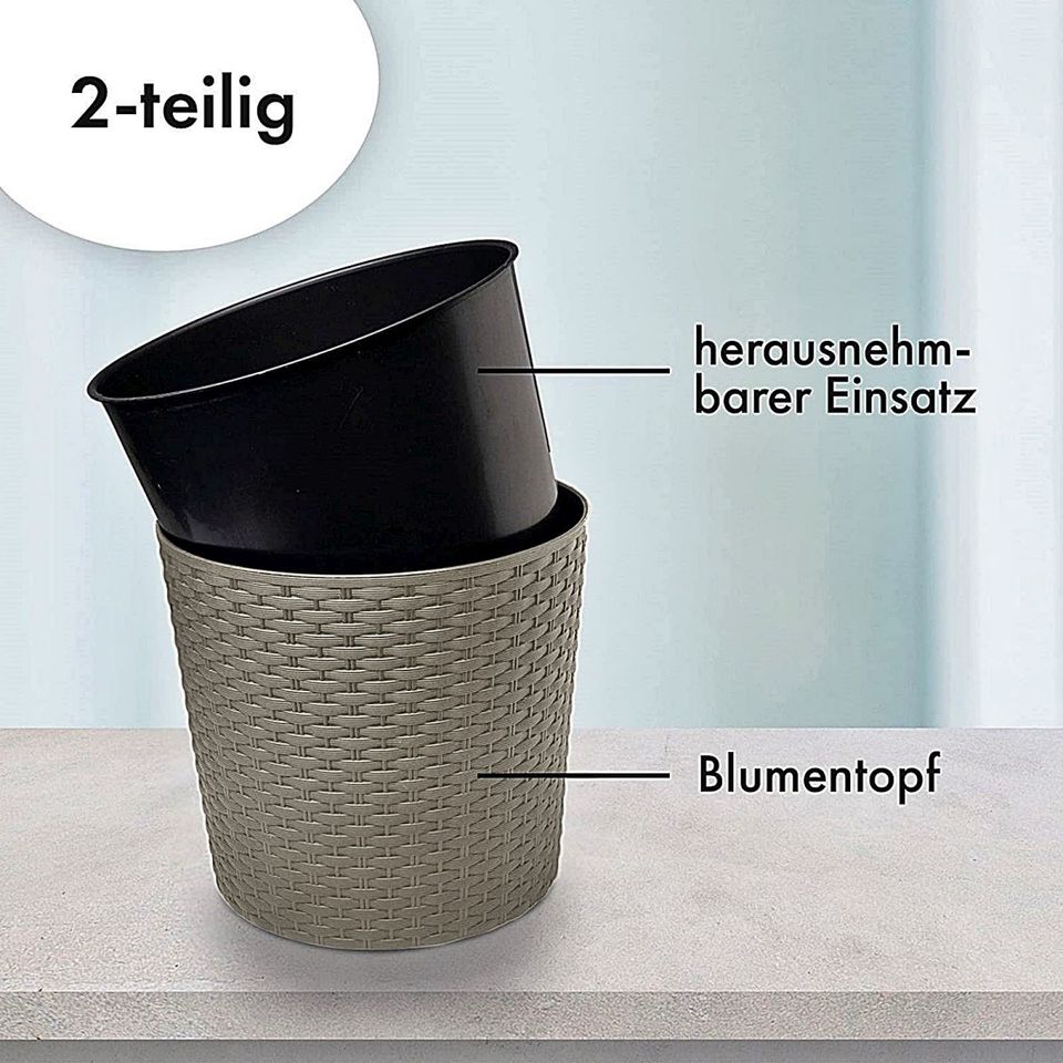 Blumentopf Cloppenburg Pflanztopf Kleinanzeigen eBay Niedersachsen mocca Rattan-optik 40 cm jetzt in Kleinanzeigen ist - |