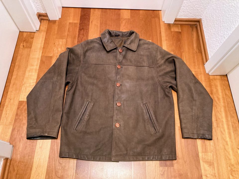 Lederjacke Jacke Echtleder Wildleder Velours Nubuk braun (Gr. 50) in Frankfurt am Main