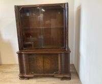 #A Vitrinenschrank Glasvitrine Wohnzimmer Buffet Holz dunkel DDR Sachsen - Burgstädt Vorschau