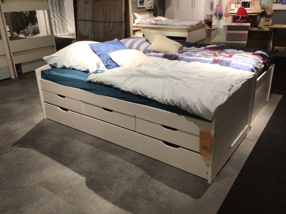 Möbel Ausziehbett Jugendbett weiß Modell Ulli 90x200cm XXXLutz in Hirschaid