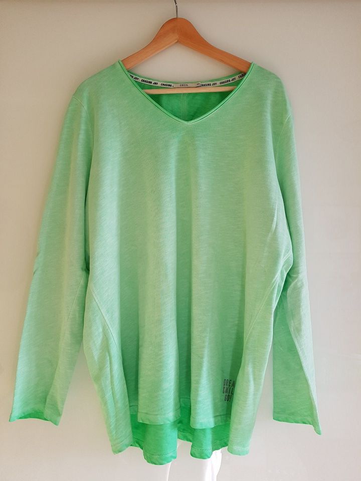 Cecil Langarmshirt 100% Baumwolle Smash Green (grün) XXL in Monheim am Rhein