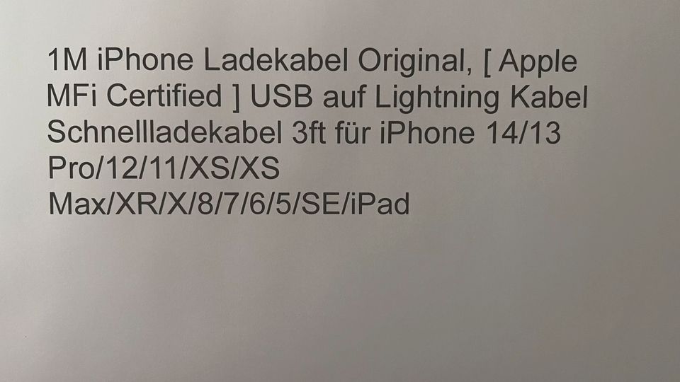 USB Lightning Handykabel 1m Neu in Burgrieden