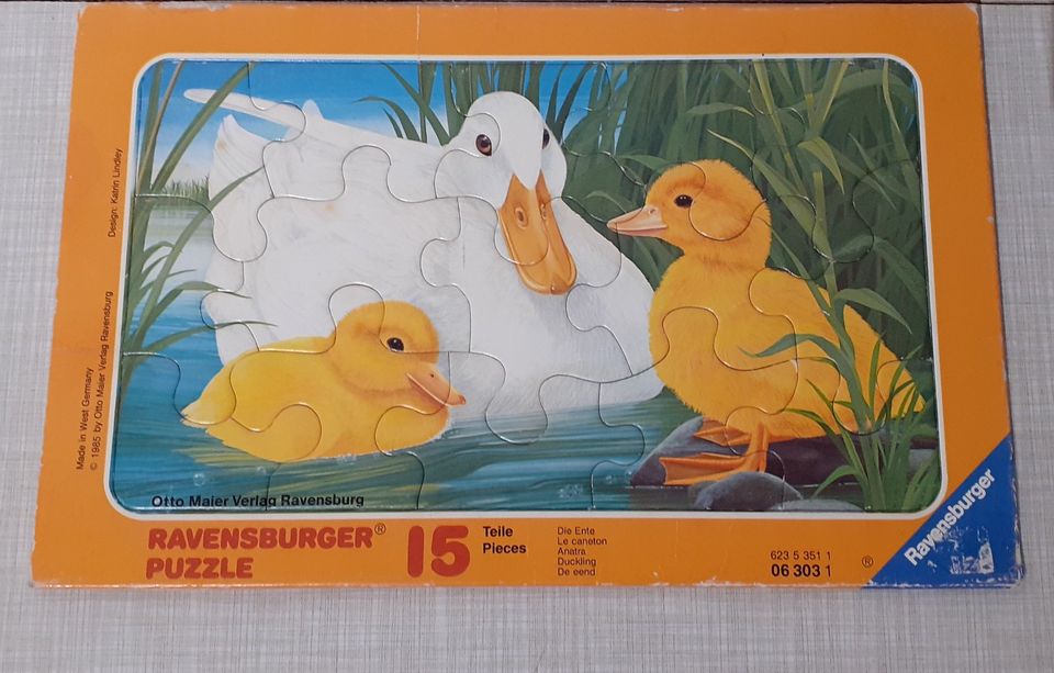 2  Ravensburger Puzzles je 15 Teile Das Kätzchen Die Ente  1985 in Frankfurt am Main