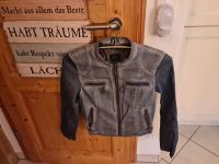 Jacke aus Kunstlederjacke/ Stoff in blau/ grau kurz Nordrhein-Westfalen - Bad Honnef Vorschau