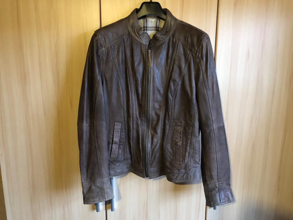 Street One Damen Lederjacke Gr. 42 Braun Cognac, Schafsleder in Naumburg 