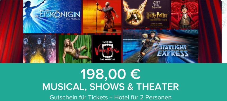 Travelcircus Gutschein Musical + Hotel für 2 Personen in  Nordrhein-Westfalen - Emmerich am Rhein | eBay Kleinanzeigen ist jetzt  Kleinanzeigen