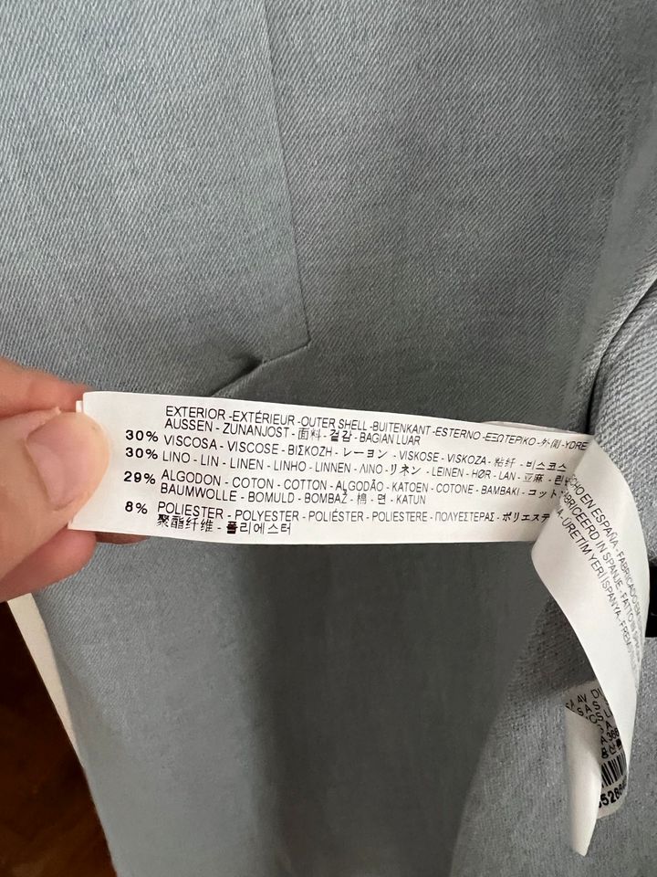 Zara Blazer Leinen lang hellblau M in Leipzig