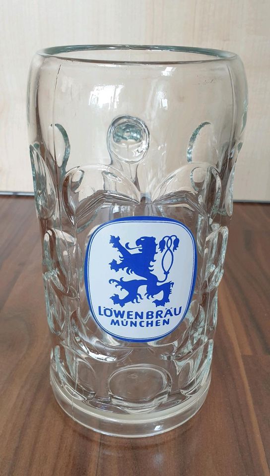 1 Orig. Glas Masskrug vom Löwenbräu/München ca.40-50 Jahre alt! in Baiersbronn