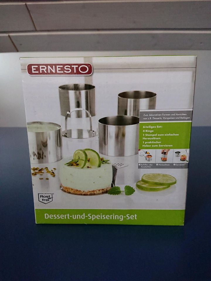 Dessert- und Speisering-Set von Ernesto aus Edelstahl in Worms