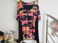 XXL 50 Thea plus Tunika Bluse Shirt schwarz pink bunt Sachsen-Anhalt - Genthin Vorschau
