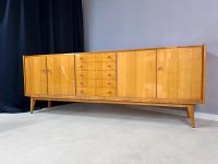 XXL 2,45 m Sideboard Kirschholz helles Holz Schubladen Kommode Anrichte Wohnzimmerschrank 50er Jahre Mid Century Design Vintage Rarität Seltenheit Berlin - Mitte Vorschau