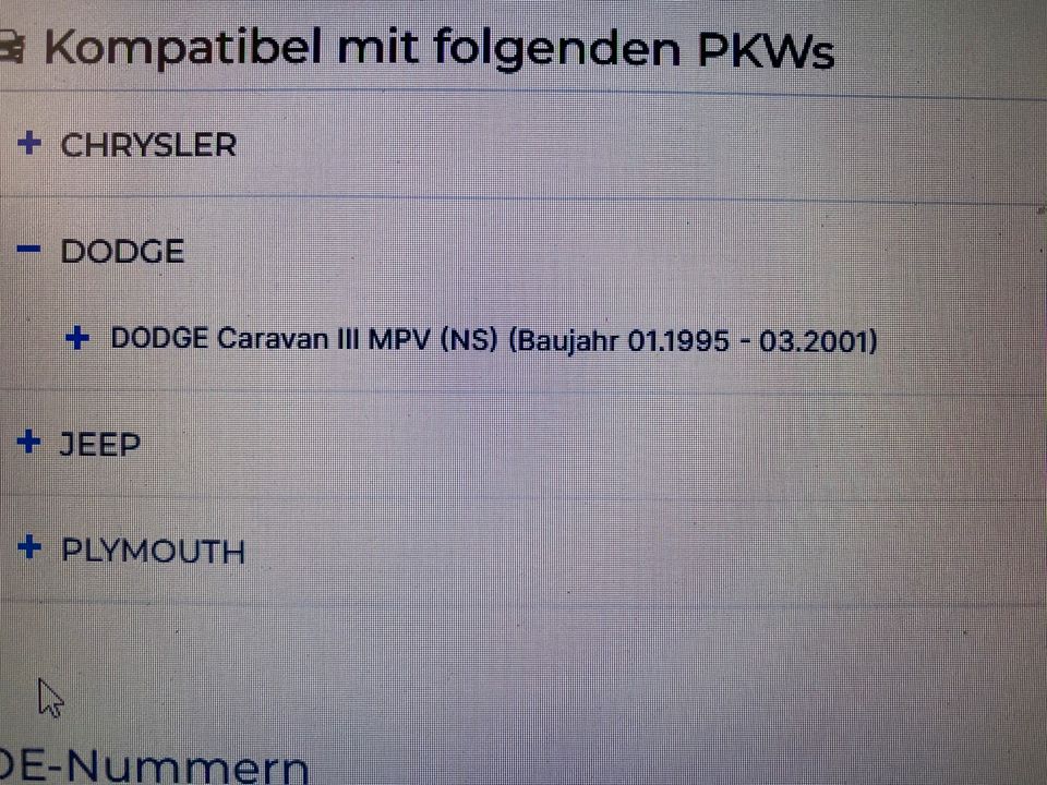 Radlager Vorne Dodge Caravan Chrysler Voyager LeBaron Jeep in Loxstedt