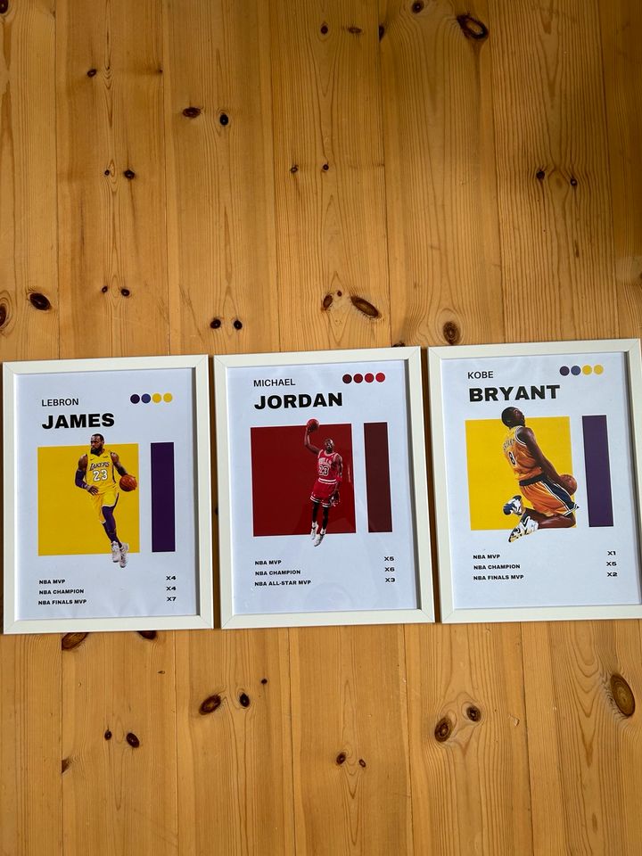 NBA Bilder/Poster mit Rahmen - LeBron James, Michael Jordan, Kobe in Berlin