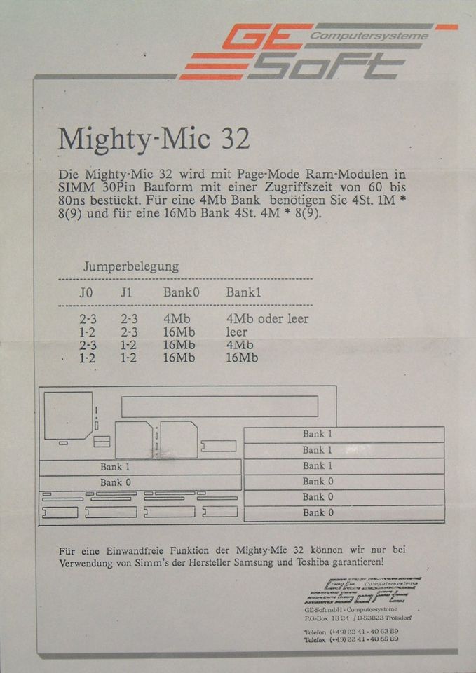 Atari GE-Soft Mighty-Mic 32 (Rev A, TT030 fastram expansion, DE) in Alsdorf