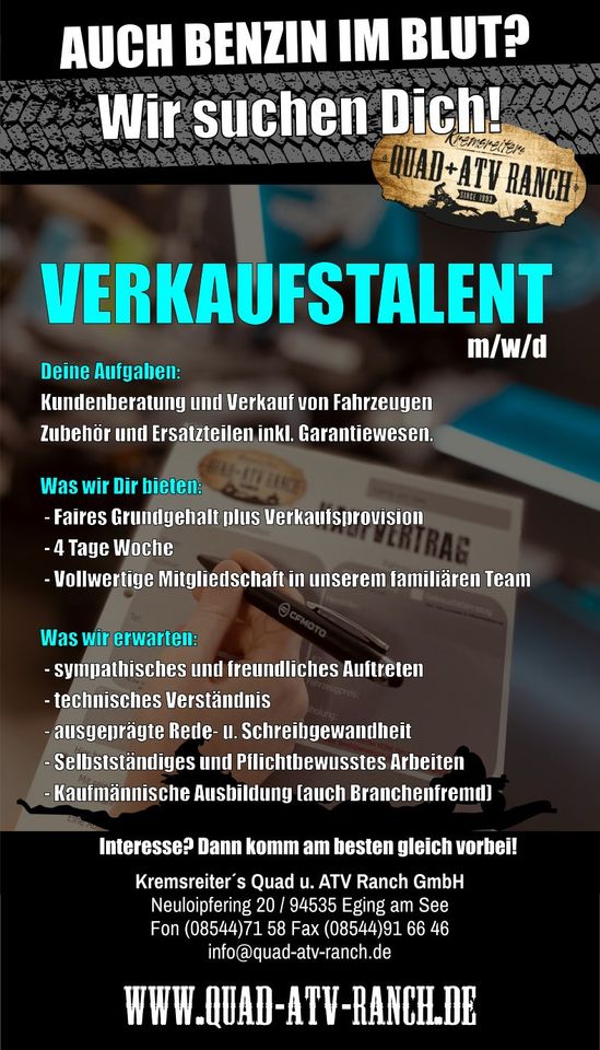 +++ Verkäufer/in Kaufmann Kauffrau Automobil Service 4 Tage Woche in Eging am See