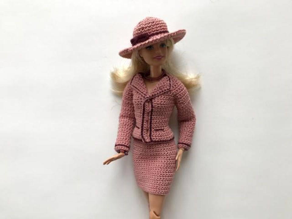 Barbie Kleidung,3tlg-Jacke,Rock,Hut.Neu.Handarbeit in Bad Nauheim