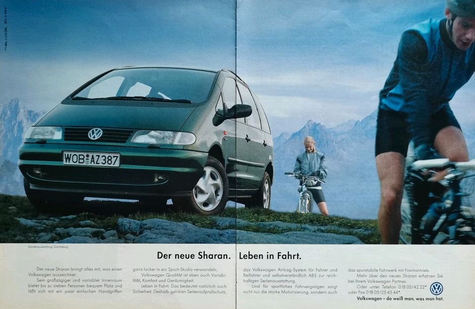 VW Sharan 7M8 7M9 Reklame Berichte 2,0 CL GL TDI Carat VR6 in Hanau