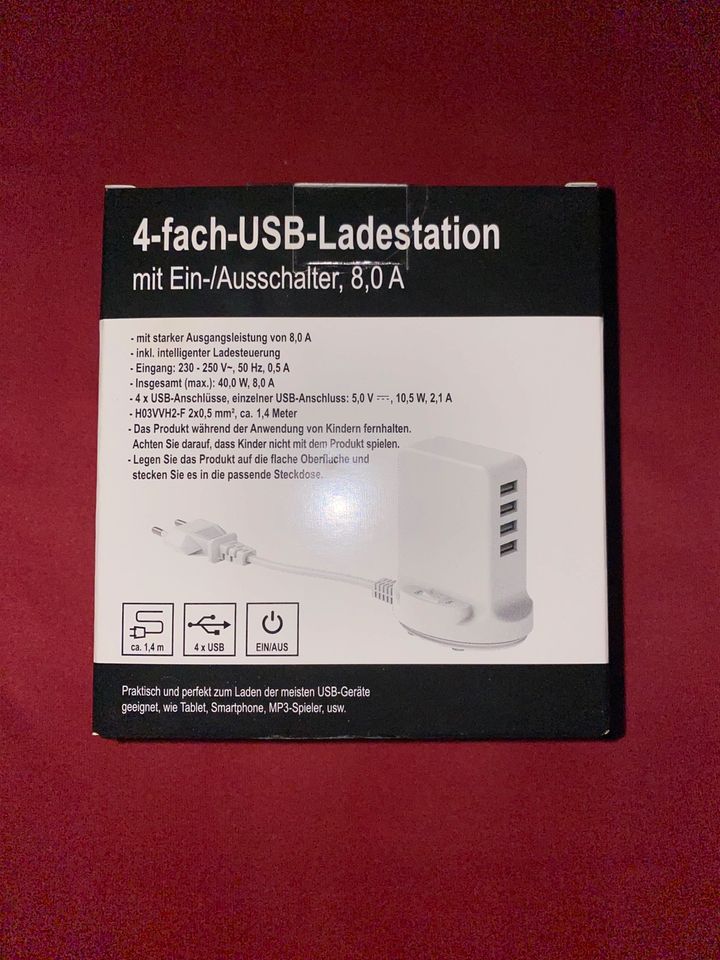 4-fach USB - Ladestation neu USB Charger Stecker Dose in Untersiemau