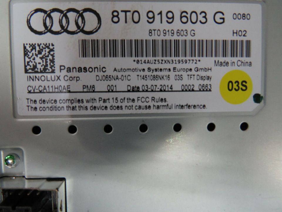 Display LCD MMI Audi A4 A5 Q5 * 8T0919603G * in Andernach