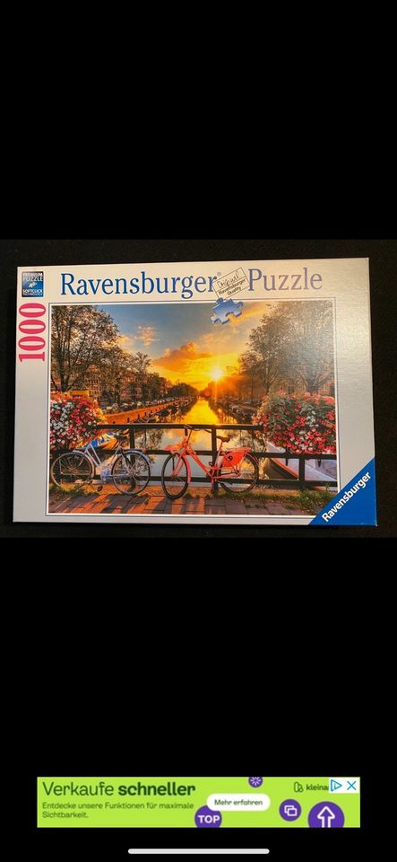 Puzzle Ravensburger 1000 Teile Fahrräder in Amsterdam Gracht in Frankfurt am Main