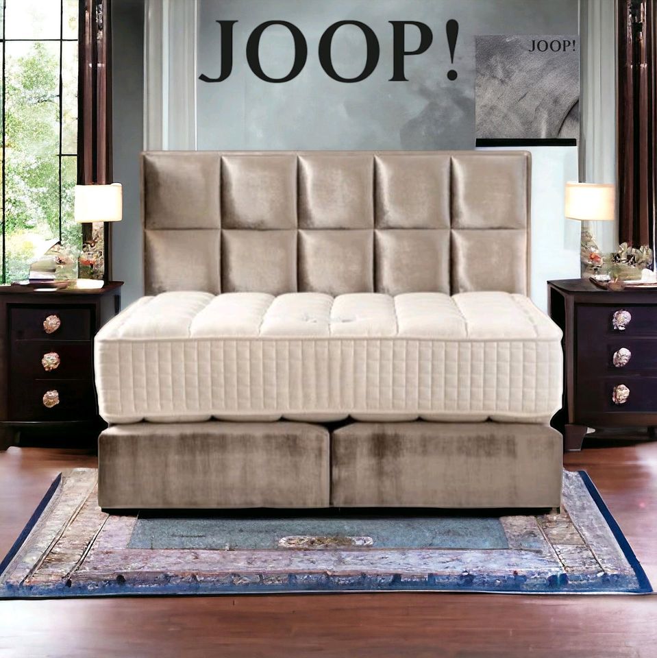 Boxspringbetten JOOP Velour Grau Stoff Jacquard 180x200cm Neu in Herford