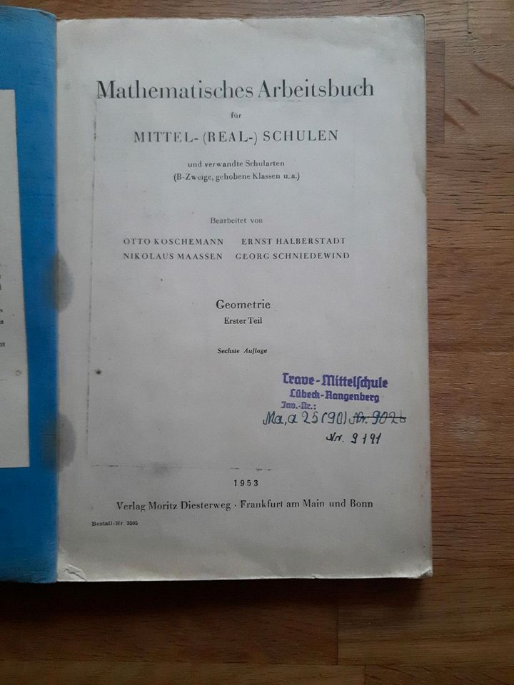 5 alte antike Schulbücher Mathematik Geometrie Logarithmen in Lübeck